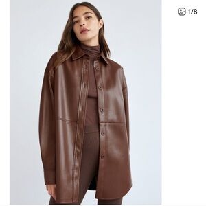 Aritzia Babaton Pelli Leather Shirt Jacket Size M